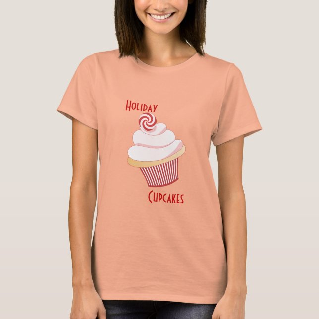 T-shirts Cupcake de hortelã pimenta (Frente)