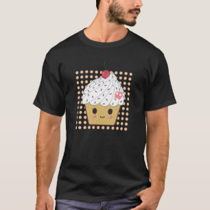 T-shirts Cupcake de Kawaii nas bolinhas