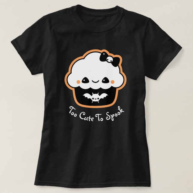 T-shirts Cupcake do Dia das Bruxas (Frente do Design)