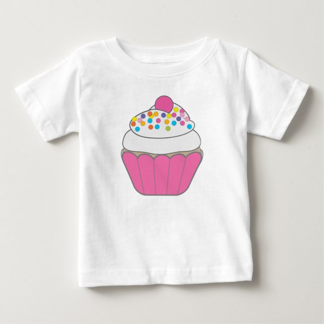 T-shirts Cupcake rosa (Frente)