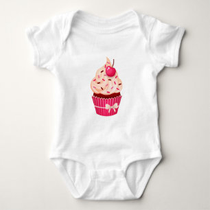 T-shirts Cupcake Rosa Girassol com Prprinkles e Cereja
