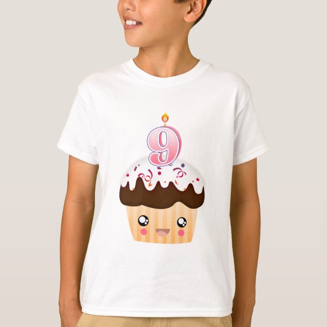 T-shirts Cupcake T de 9 anos - rosa (Frente)