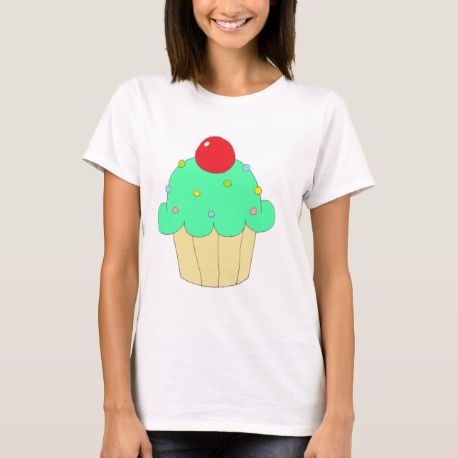 T-shirts Cupcake verde (Frente)
