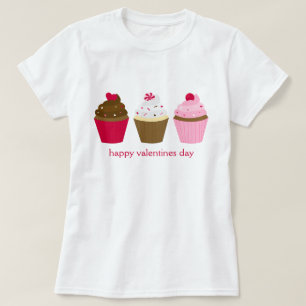 T-shirts Cupcakes de dia de os namorados personalizados
