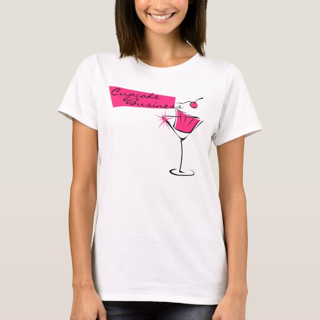 T-shirts Cupcakes e Martinis no rosa-quente (Frente)
