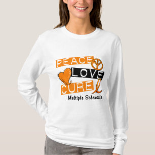 T-shirts CURA 1 do AMOR da PAZ da esclerose múltipla