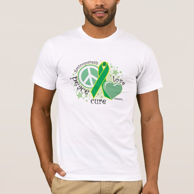 T-shirts Cura do amor da paz de Gastroparesis (Frente)