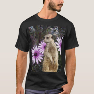 T-shirts Curioso Sangue: Meerkat Entre As Visitas Roxas