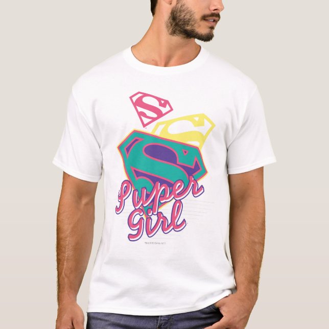 T-shirts Cursive de Supergirl (Frente)