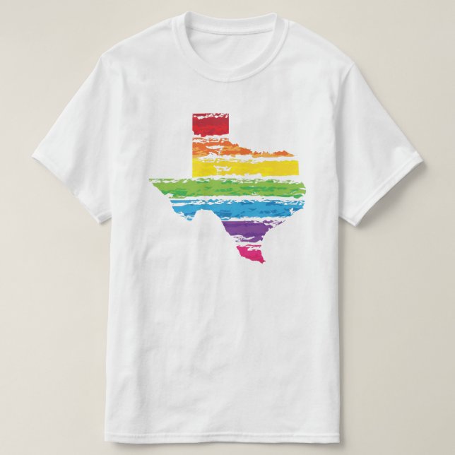 T-shirts cursos da cor de texas (Frente do Design)