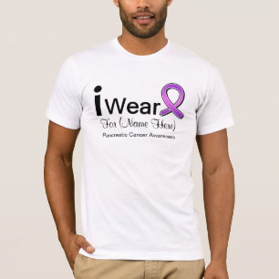 T-shirts Customizável eu visto a fita do câncer de pâncr