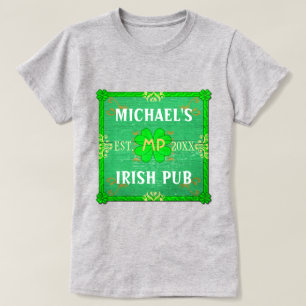 T-shirts Customizável seu verde irlandês conhecido do bar