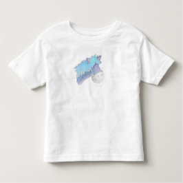 T-shirts Cute branco pintado de pinto azul