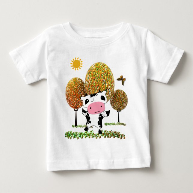 T-shirts Cute Dancing Kawaii Cow em um Jelly... - Personali (Frente)