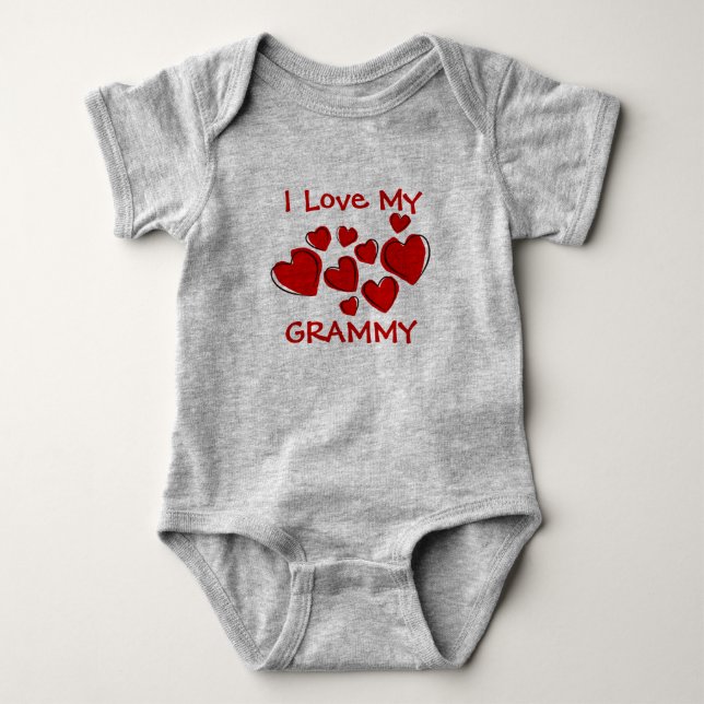 T-shirts Cute I Love My Grammy Red Hearts New Avô (Frente)