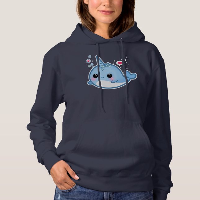 T-shirts Cute kawaii baby narwhal (Frente)
