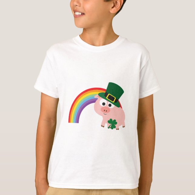 T-shirts Cute Leprechaun Pig (Frente)
