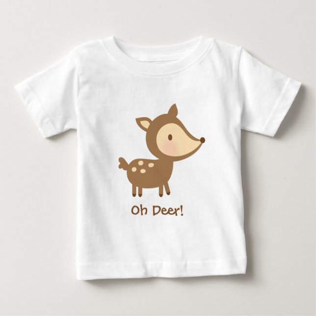 T-shirts Cute Oh Deer Pun Humor Para Bebês (Frente)