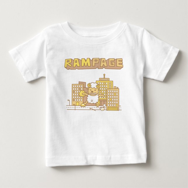 T-shirts Cute Ram Rampage Pun Humor Para Bebês (Frente)