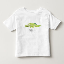T-shirts Cute Unisex Watercolor Crocodilo Safari com Nome