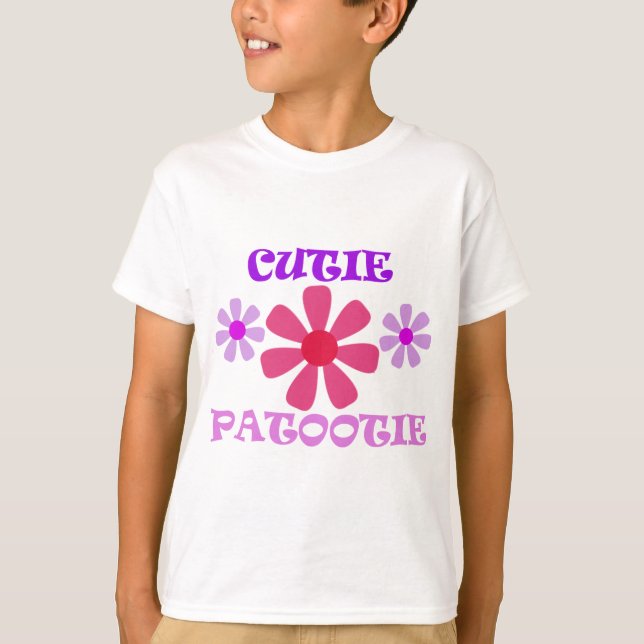T-shirts Cutie Patootie com flores (Frente)
