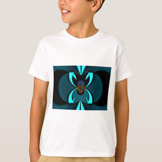 T-shirts Cyan Abstrato Art Impressão (Frente)