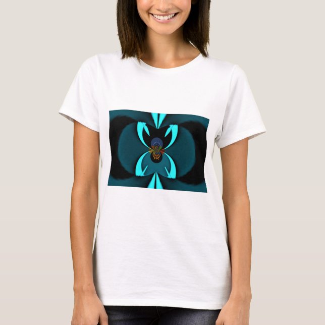 T-shirts Cyan Abstrato Art Impressão (Frente)