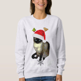 T-shirts Da "camisola feia do Natal do gato Siamese Sra.