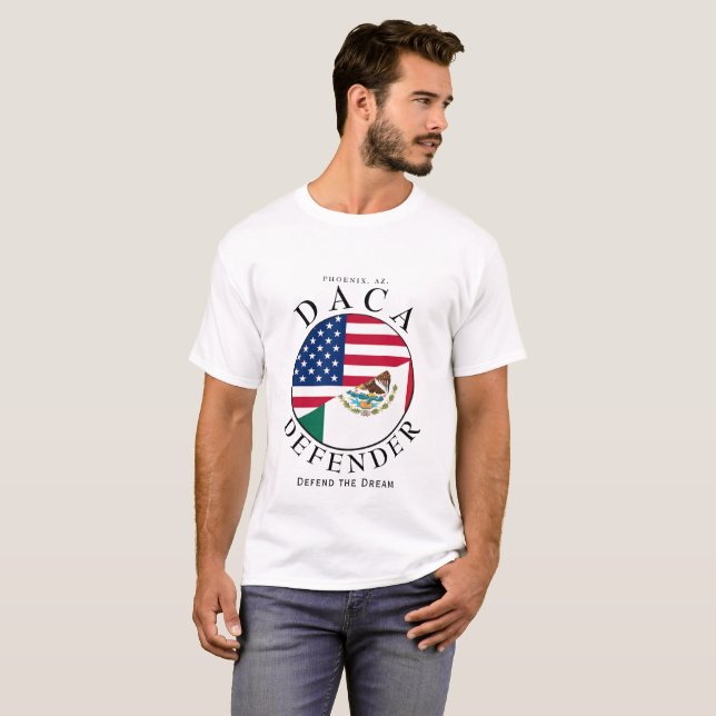 T-shirts DACA DEFENDER a branco (Frente Completa)