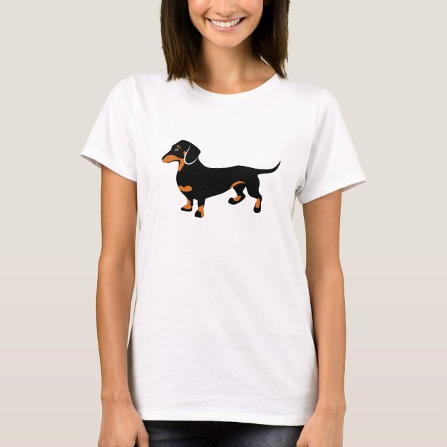 T-shirts Dachshund bonito - cão de Doxie (Frente)