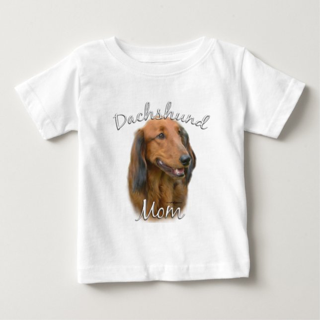 T-shirts Dachshund (cabelos longos) Mãe 2 (Frente)