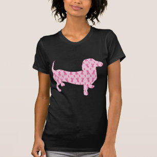 T-shirts Dachshund de Consciência do Cancer da Mama
