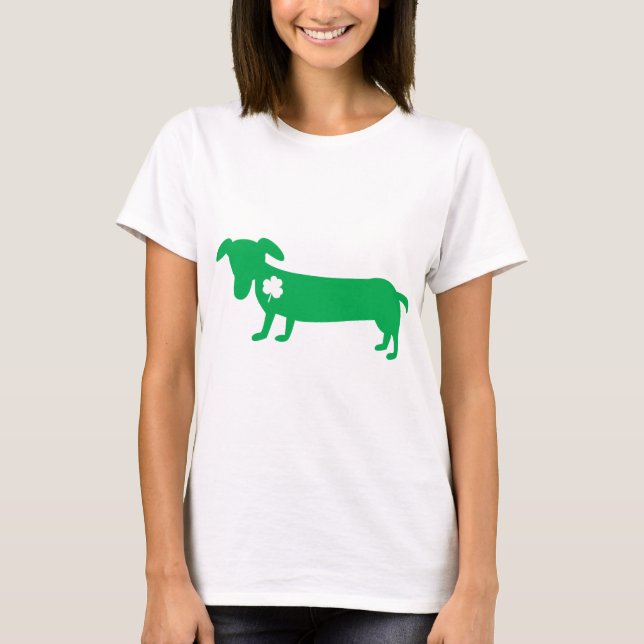 T-shirts Dachshund do dia de St Patrick (Frente)