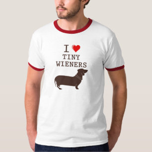 T-shirts Dachshund minúsculo do Wiener do amor engraçado 