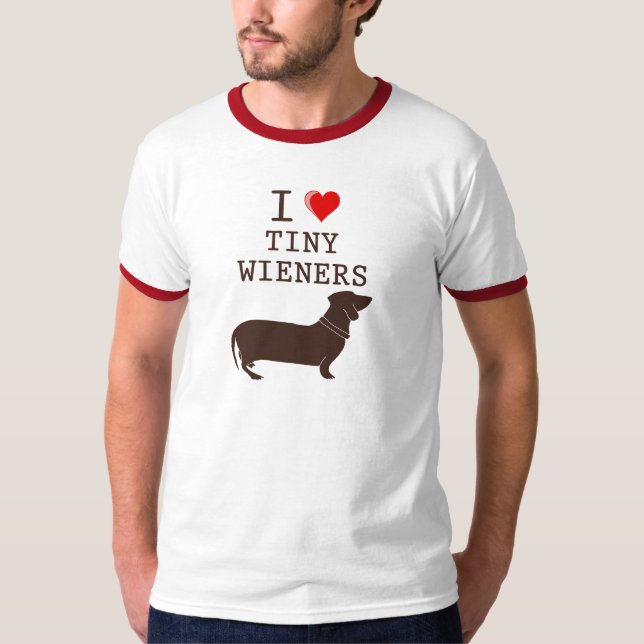 T-shirts Dachshund minúsculo do Wiener do amor engraçado de (Frente)