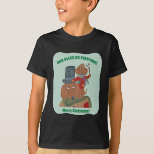T-shirts Dachshund "uma canção de natal" Tim minúsculo d