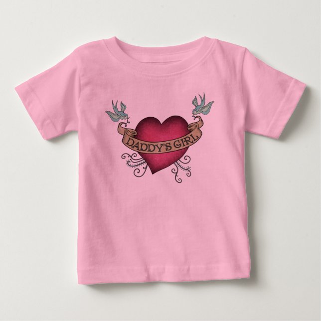 T-shirts Daddys Girl HeartTattoo (Frente)