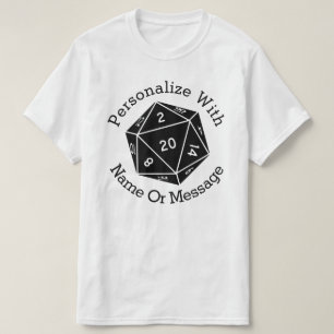 T-shirts Dados D20 PERSONALIZADOS