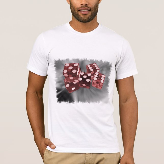 T-shirts Dados vermelhos Las Vegas do rolo alto (Frente)