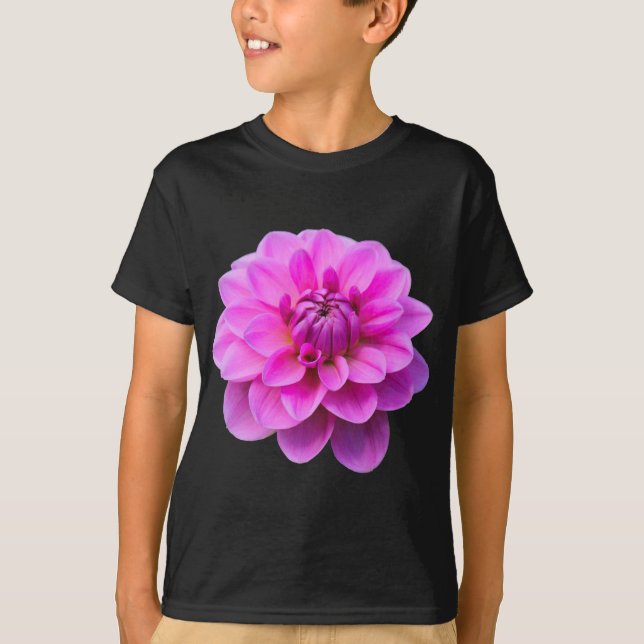 T-shirts Dahlia Rosa (Isolada) (Frente)