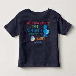 T-shirts Dairy Allergy Alert Super-herói Boy Silhouette