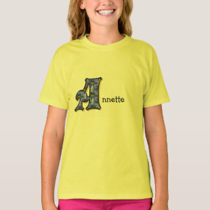 T-shirts Daisy Monograma Seu Nome Inicial A