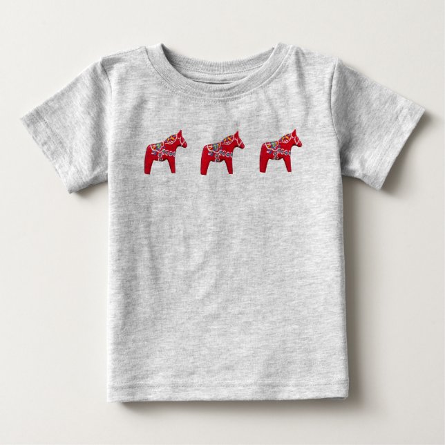 T-shirts Dala Horse Baby Romper (Frente)