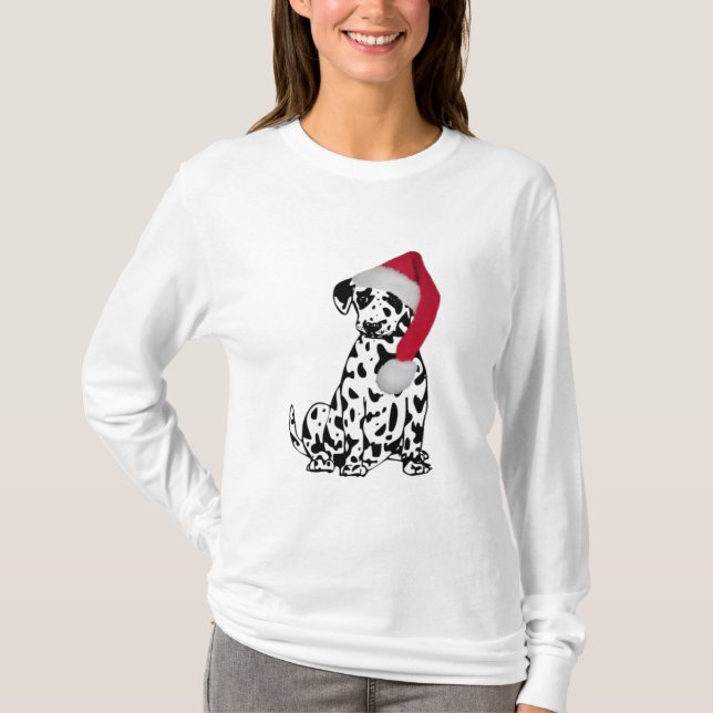 T-shirts Dalmatian do Natal (Frente)
