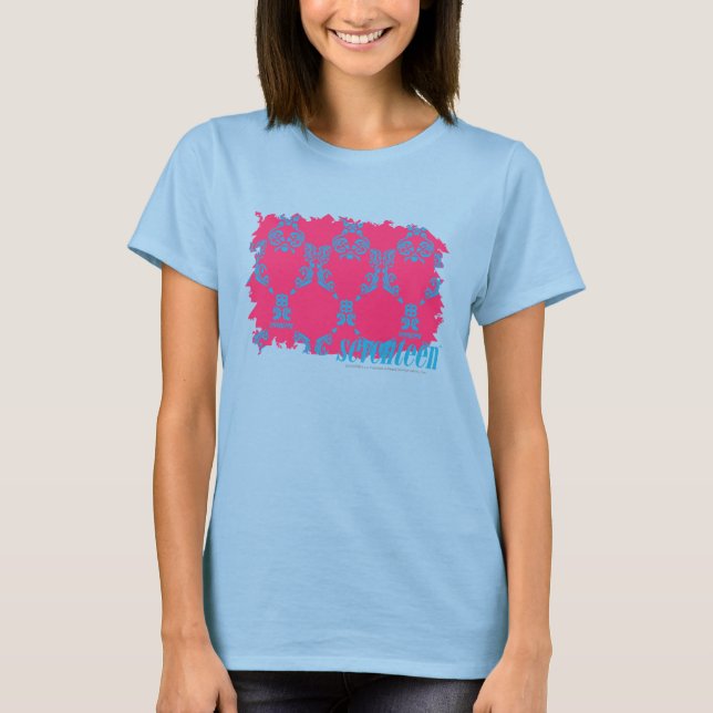 T-shirts Damask Aqua-Magenta 3 (Frente)