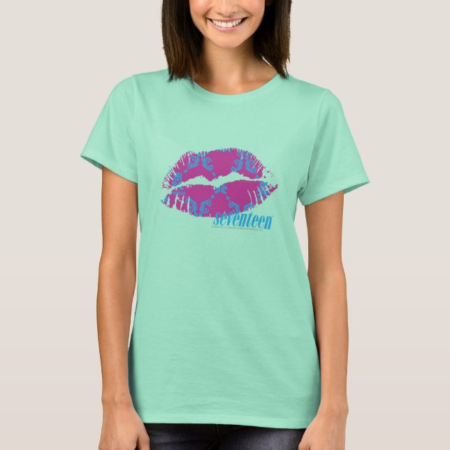 T-shirts Damask Aqua-Purple (Frente)