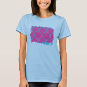 T-shirts Damask Aqua-Purple 2