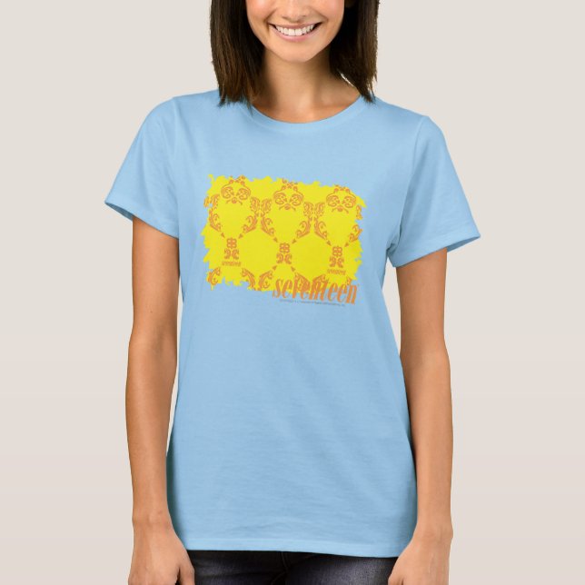 T-shirts Damask Yellow-Orange 2 (Frente)