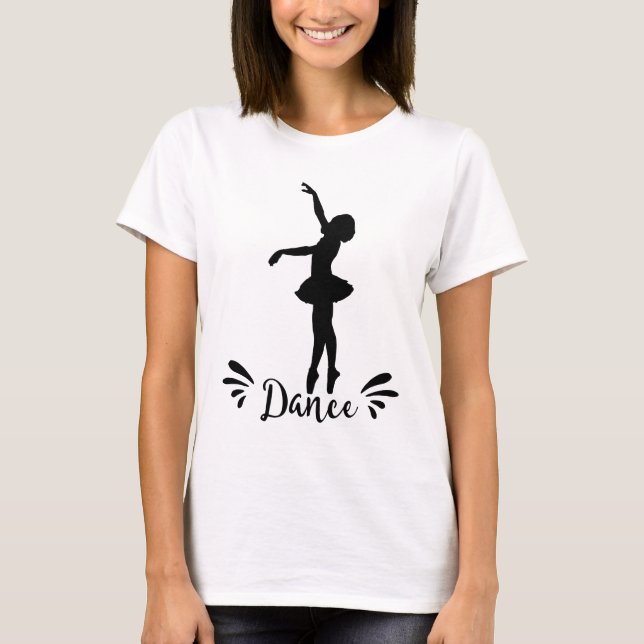 T-shirts Dança - Ballerina Silhouette (Frente)