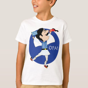 T-shirts Dança de Evzone do grego com bandeira OPA!